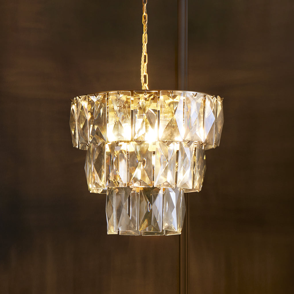 Conchita Prismatic Glass & Brass Chandelier 