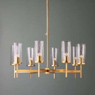 Frank chandelier in brass and glass