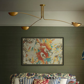 Scoop chandelier in brass