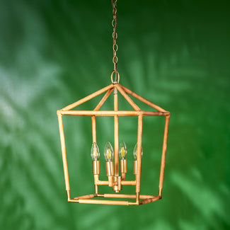 Abel pendant in natural rattan