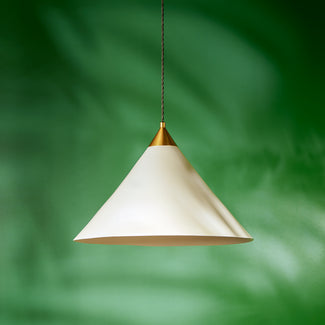 Fitz pendant in off white and brass