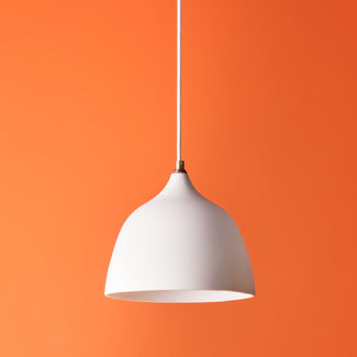 Glow porcelain pendant in white