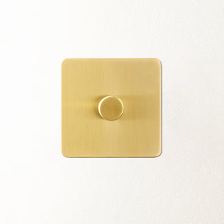 Lucian one gang dimmer switch in top brass