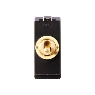 Lucian one gang intermediate toggle switch module in top brass