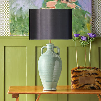 Ampulla table lamp in dark celadon