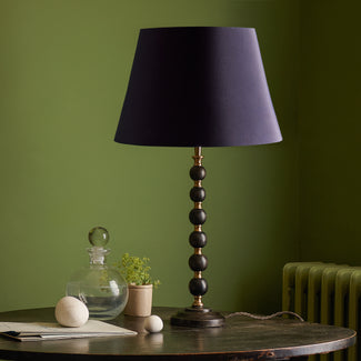 Smaller Rosie table lamp in wood and brass