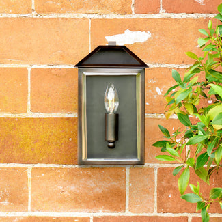 Salcombe IP44 exterior wall light in bronze