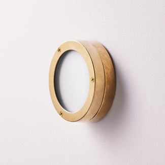 Saltwick IP54 bulkhead in natural unlacquered brass