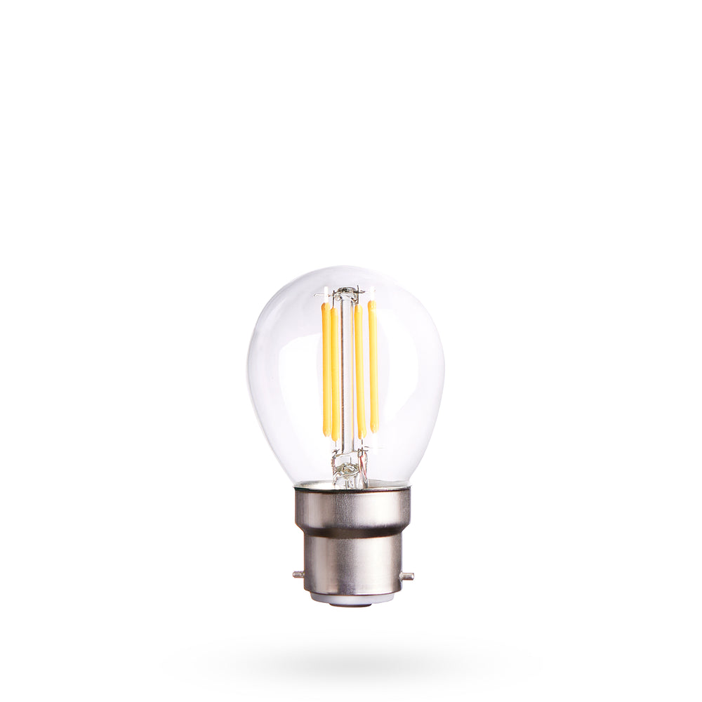 Ampoule LED G45 4W culot B22 filament dimmable globe polyét